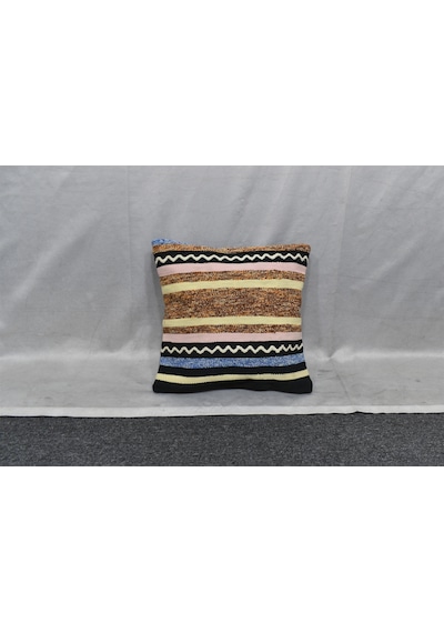 Zehra Abla Halı Yeni El Dokuma Dekoratif Kilim Kırlent Yastık Kılıfı 6810 Çok Renkli