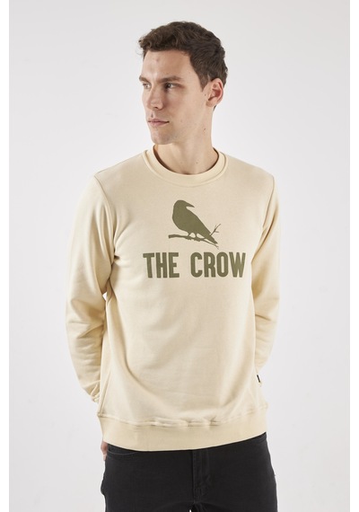 The Crow Zoom Ekru O-yaka Sweatshırt Ekru