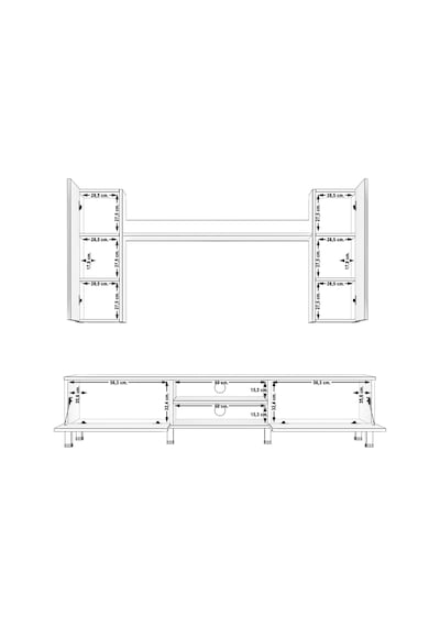Decoraktiv Eko 5d Mdf Dvd Krom Ayaklı Tv Ünitesi Tv Sehpası Pera - Siyah