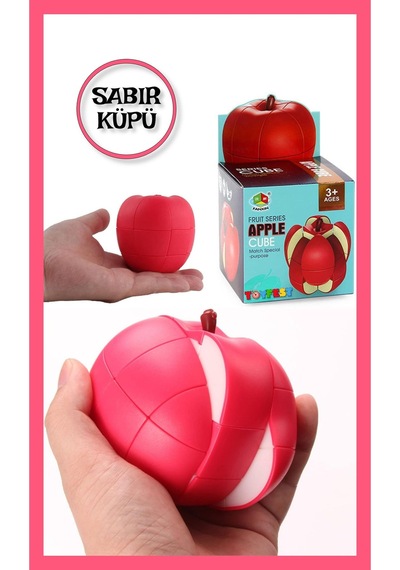 Elma Şeklinde Akıl Küpü Sabır Küpü Zeka Sabır Küpü Küp Kırmızı