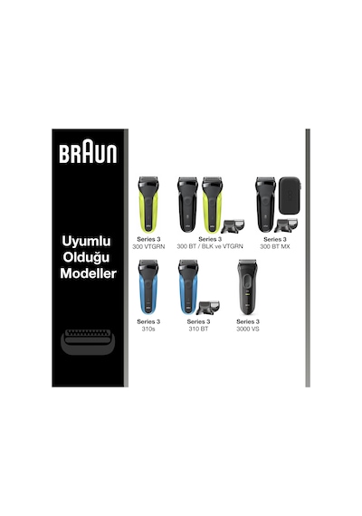 Braun Series 3 21B Tıraş Makinesi Yedek Başlığı - Siyah