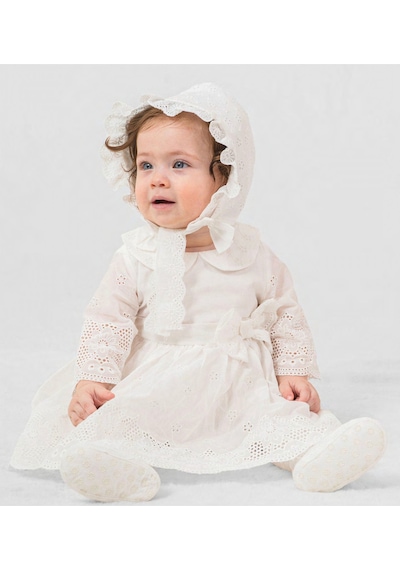 Pugi Baby Kız Bebek Şık Dantelli Mevlüt / Özel Gün Elbisesi Beyaz3