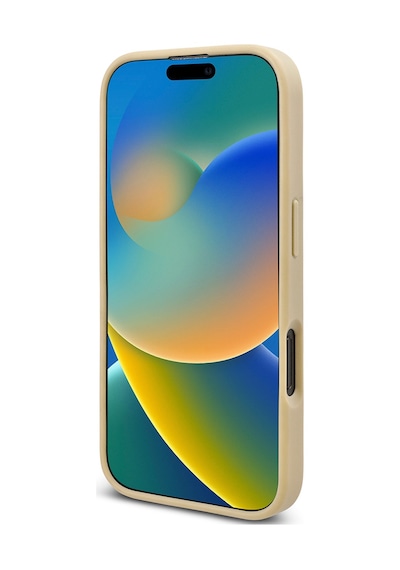 Apple Uyumlu iPhone 16 Pro Max Kılıf Guess Lisanslı Üçgen Logolu Taşlı Kapak Gold