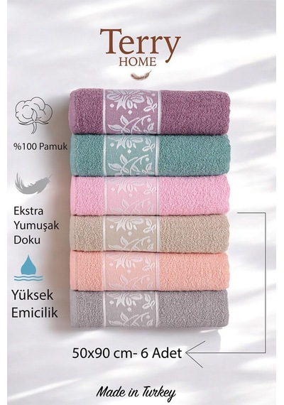 Sare Organik Pamuklu 6 Adet El-yüz Havlu Seti 50x90 Cm Sku: Smg8690010167774 Açık Bej