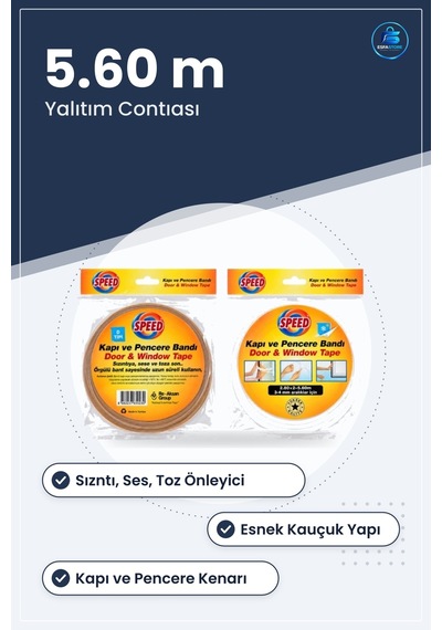 Kapı Ve Pencere Kauçuk Bant 5.60 M Esnek Sızıntı Ses Toz Önleyici
