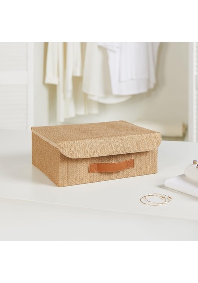 Ocean Home Textile Çekmece İçi Jüt Kapaklı Kutu 30 X 23 X 11 Cm Genel