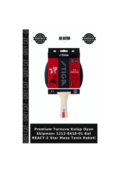 Premium Turnuva Kulüp Oyun Ekipmanı 1212-8418-01 Bat React-2 Star Masa Tenis Raketi