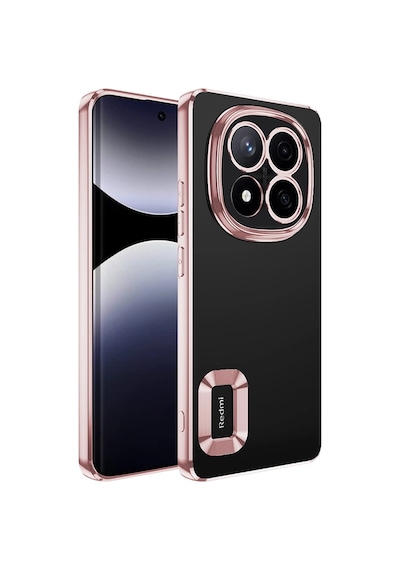Xiaomi Redmi Note 14 Pro 4g Kılıf Kamera Korumalı Logo Gösteren Zore Omega Kapak Rose Gold