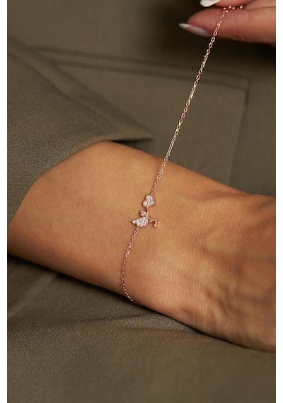 Roza Silver Zirkon Taşlı Rose Aşk Meleği Eros Minimal Gümüş Bileklik