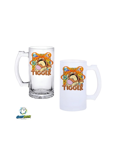 Tigger Kulplu Bira Bardağı Buzlu Veya Şeffaf Seçenekli 0360