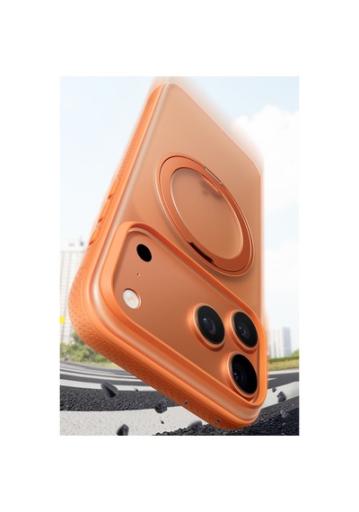 Torras Apple iPhone 17 Pro / 18 Pro Uyumlu O Stand R Fitness Serisi Magsafe Kılıf Turuncu