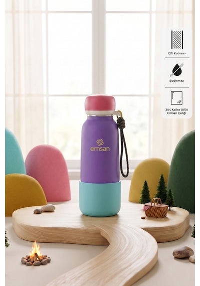 Emsan Thermos Bottle Çelik Sızdırmaz Termos 500 Ml Mor Purple