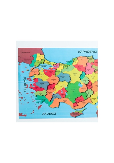 Renkli Türkiye Haritası - Yapışkansız Tutunan Sihirli Kağıt Tahta Diğer