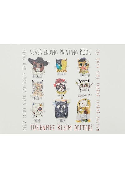 Akademi Çocuk Tükenmez Resim Defteri 1 Ressam Kediler &tükenmez Resim Defteri 2, 25x35cm