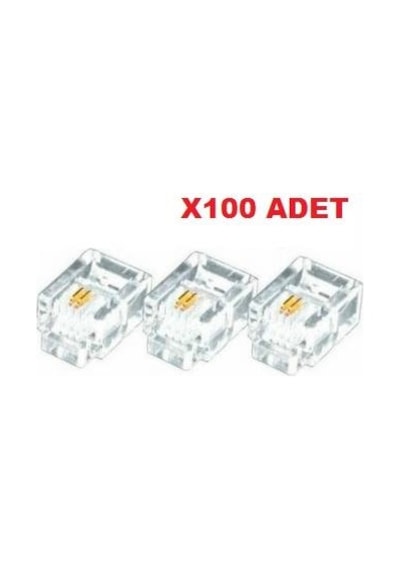 Alfais 4839 Rj11 Jack Telefon Kablo Ucu Konnektörü 100 Adet