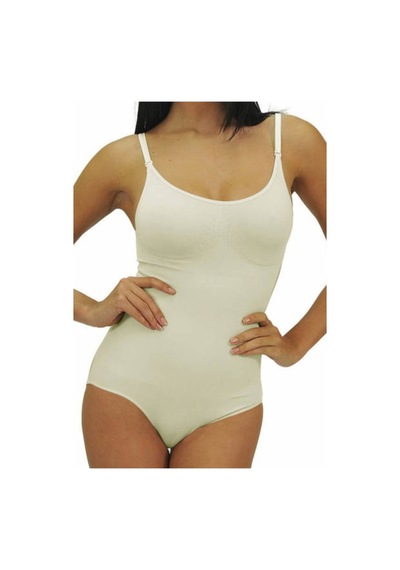 Nazik Beden Küçülten Çıtlı Slip Body Korse 9004 1 Beyaz