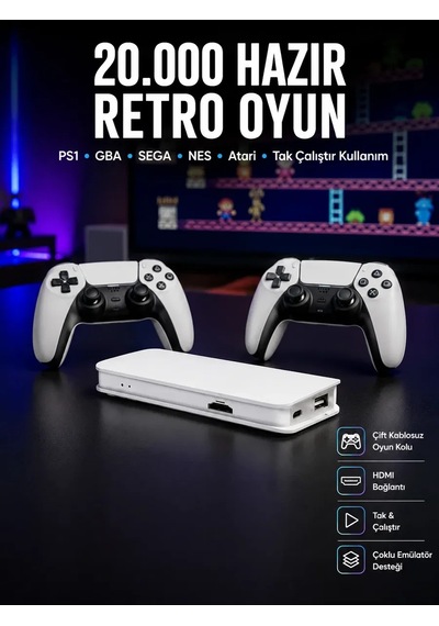 Retro Oyun Konsolu 20. 000 Yüklü Oyun