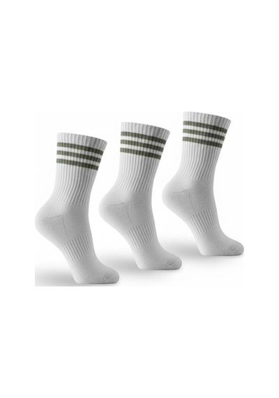 Plus Scorpion Unisex Tenis Çorabı 3 Lü Set Pamuklu, Nefes Alabilir, Günlük & Spor Kullanımına Uygun Beyaz Çorap Beyaz