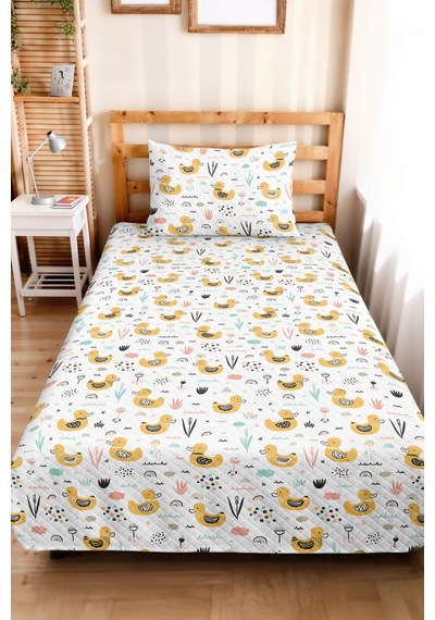 Evimde Bambaşka Sarı Ördek Çocuk Odası Tek Kişilik Pike Takımı - Mint Pudra 160x220 CM Kapitone Yatak Örtüsü Evimde Bambaşka Sarı Ördek Çocuk Odası Tek Kişilik Pike Takımı - Mint Pudra 160x220 CM Kapitone Yatak Örtüsü