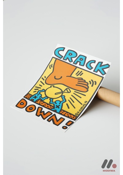 Crack Down Pop Art Poster, Çerçevesiz Yüksek Kalite Duvar Afişi - Renkli Ev Dekorasyonu