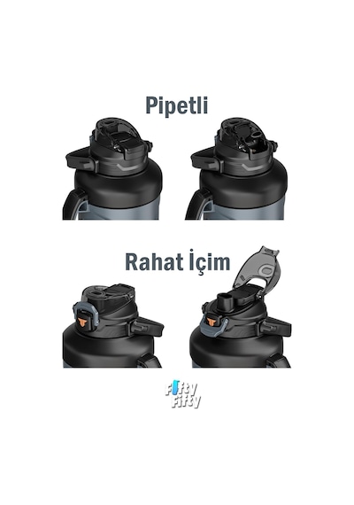 Tkk 1650 Ml Profesyonel Kamp Matarası/çelik Termos Çift Kullanım Pipetli/rahat İçim 12/24 Yalıtım -20281650 001