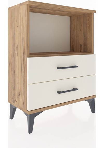 Arges Komodin Tek Raflı 2 Çekmeceli 60x30x80 Çam-aytaşı Atlas Çam