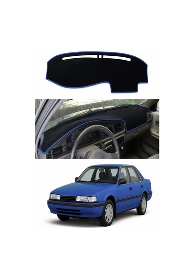 Mazda - 626 1987-1991 Uyumlu Torpido Koruma Kılıfı - Mavi Şeritli