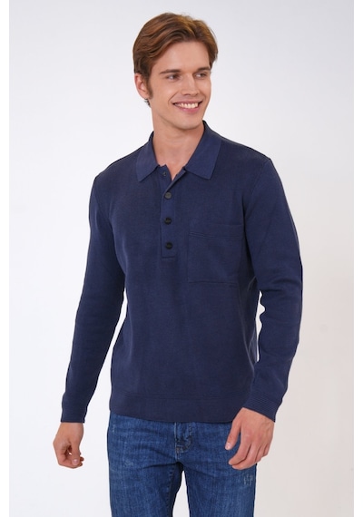 Back And Bond Lacivert Regular Fit Polo Yaka Cepli Triko-lacivert Lacivert