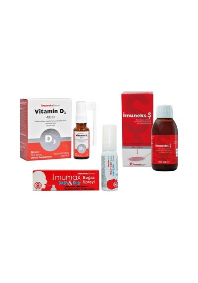 Imuneks Şurup 150 Ml Imuneks Vitamin D3 400 Iu Sprey 20 Ml Imumax