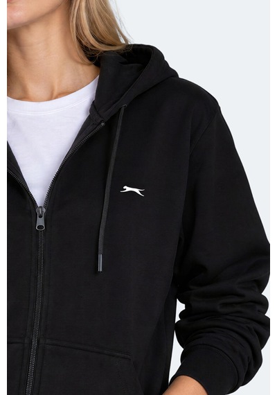Slazenger Flores Kadın Kapüşonlu Siyah Sweatshırt