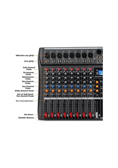 Midex - Deck Mikser 12 Kanal Ses Mikseri (DM-12)