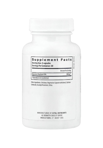 Vital Nutrients, Quercetin, 100 Vegan Capsules 250 Mg Per Capsule