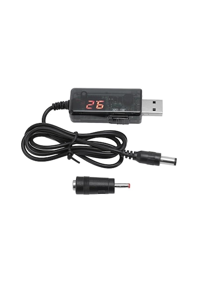 Electroon 5v 9v - 12v Usb To Dc Çevirici Kablo 5.5x2.1mm Jak Fişli Dijital Ekranlı
