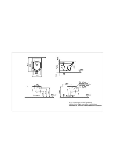 VitrA Zentrum Round Smoothflush 7786l003-0090 Asma Klozet 52 Cm