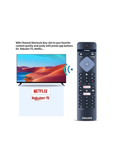 Philips Ambilight Rakuten Netflix Tuşlu Ses Komutlu  Kumandası