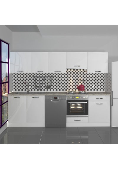 Decoraktiv Elite 280 Ankastre Fırın Modüllü Mdf Hazır Mutfak Dolabı - Tezgah Dahil - Parlak Beyaz Decoraktiv Elite 280 Ankastre Fırın Modüllü Mdf Hazır Mutfak Dolabı - Tezgah Dahil - Parlak Beyaz