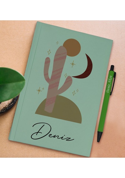 Bk Gift Kişiye Özel İsimli Su Yeşili Sert Kapaklı Defter Ve Tükenmez Kalem Seti, Arkadaşa Hediye, Yeni İş Hediyesi, Doğum Günü Hediyesi-12 Yeşil