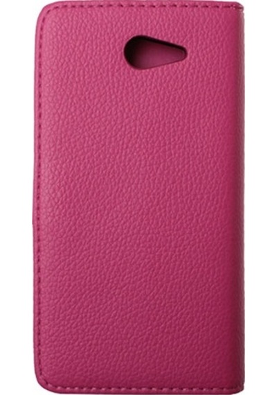 Xperia M2 Dual İle Uyumlu Kılıf Yan Model Kartlıklı Cüzdanlı Pembe