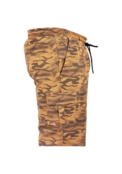 Moc Grande Mocgrande Büyük Beden Pastel Camouflage Likralı Erkek Penye Şort 23609 Hardal