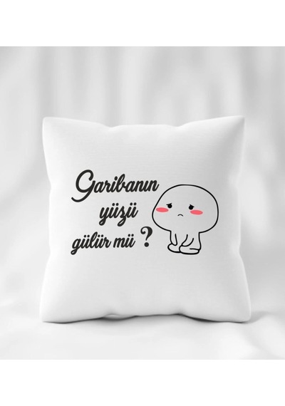Garibanın Yüzü Gülür Mü Baskılı Yastık 40 X 40 Çok Renkli