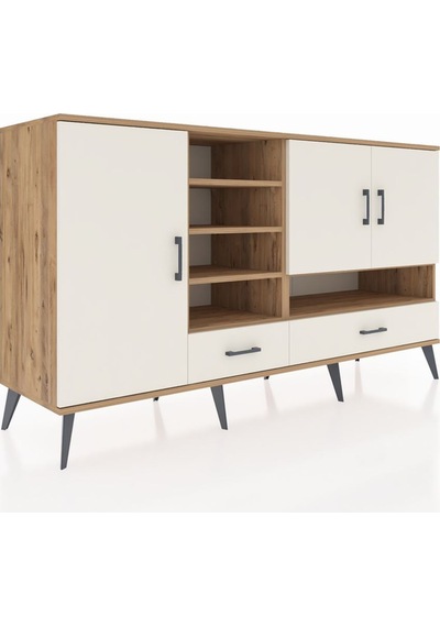 Kronos Konsol 8 Raflı 2 Çekmeceli 3 Kapaklı 176x59x99 Çam-aytaşı Çam-aytaşı