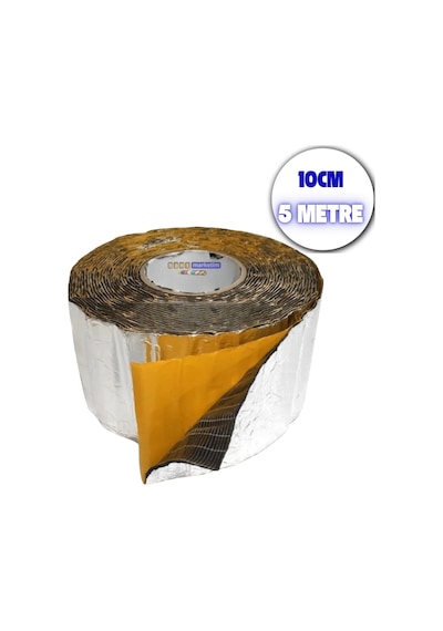 Araç Oto Ses Isı Yalıtım Bandı 3mm X 10cm X 5metre Alüminyum Folyolu Kauçuk Bant Izolasyon Malzemesi