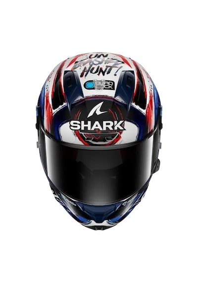 +1 Siyah + Vizör Shark Aeron-GP Carbon Fim Racing Zarco Kask  Beyaz Mavi