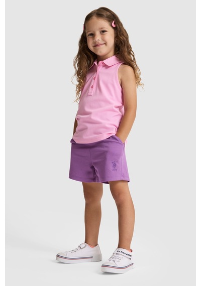 U.s. Polo Assn. Kız Çocuk Menekşe Şort Örme 50325686-vr037 Menekse