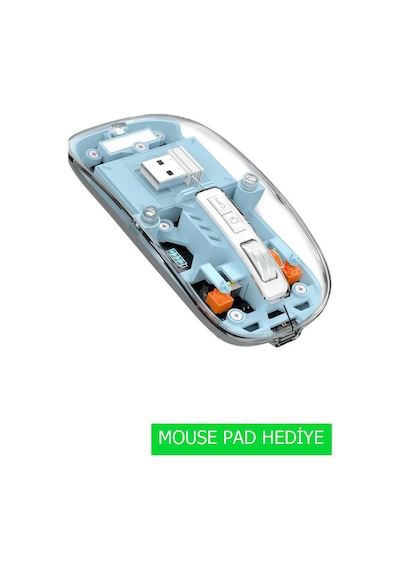 Reeder M11 Pro Max 12 İnç Uyumlu Şeffaf Tasarım Sessiz Kablosuz Mouse Diğer