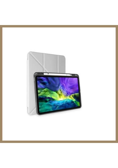 Bezos Samsung Uyumlu Galaxy Tab A9 Plus Kılıf Kalemlikli Mars Tablet Kılıfı - Gri 22