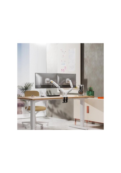 North Bayou Nb F160 17-27" Çift Kol 2-9 Kg Amortisörlü Monitör Standı Beyaz