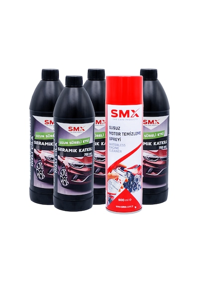 Seramik Katkılı Hızlı Ve Pratik Cila 4 Adet 750ml.+ Susuz Motor Temizleme Spreyi 500 Ml