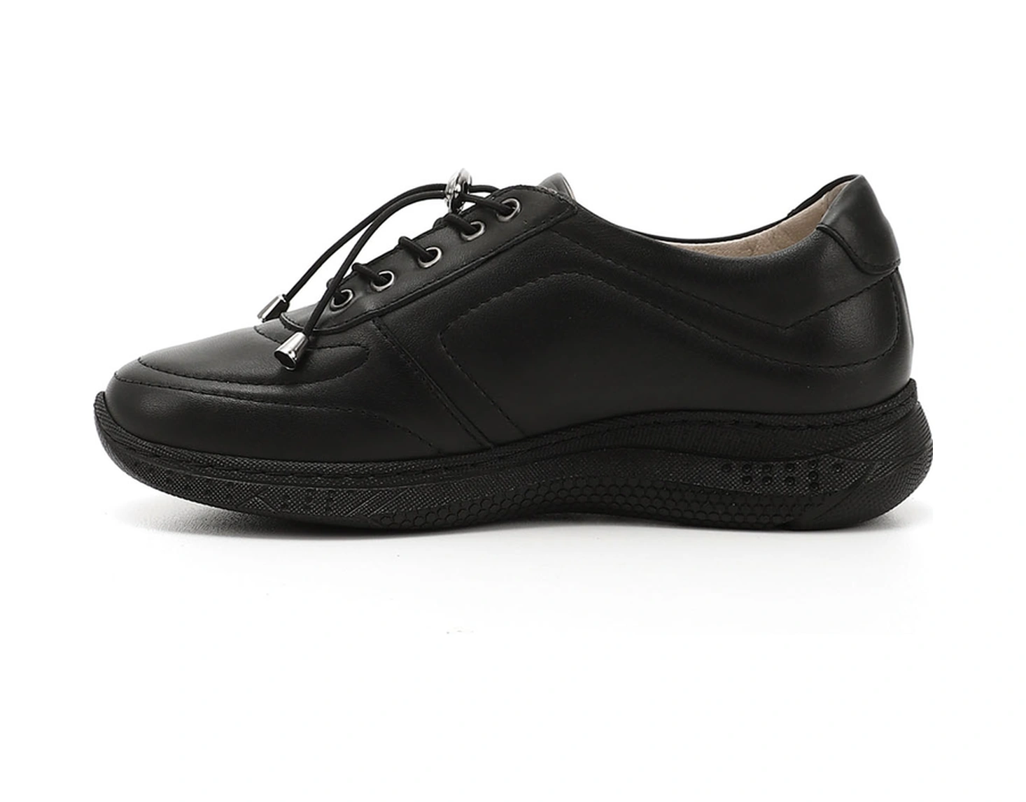 Gönderi(R) Gönderi R Kadın Siyah Bağcıklı Dolgu Taban Hakiki Deri Sneaker Ddza80742320 Siyah