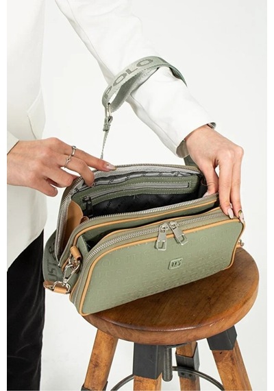 Just Polo Kadın Günlük Kullanıma Uygun Şık Omuz Çantası Ve Cüzdanı Kombin Shopper Yeşil